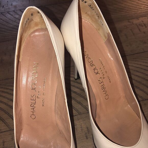 Charles Jordan Leather Semi Point Pumps Made in France 🇫🇷 4” heel SEXY! - Picture 11 of 17
